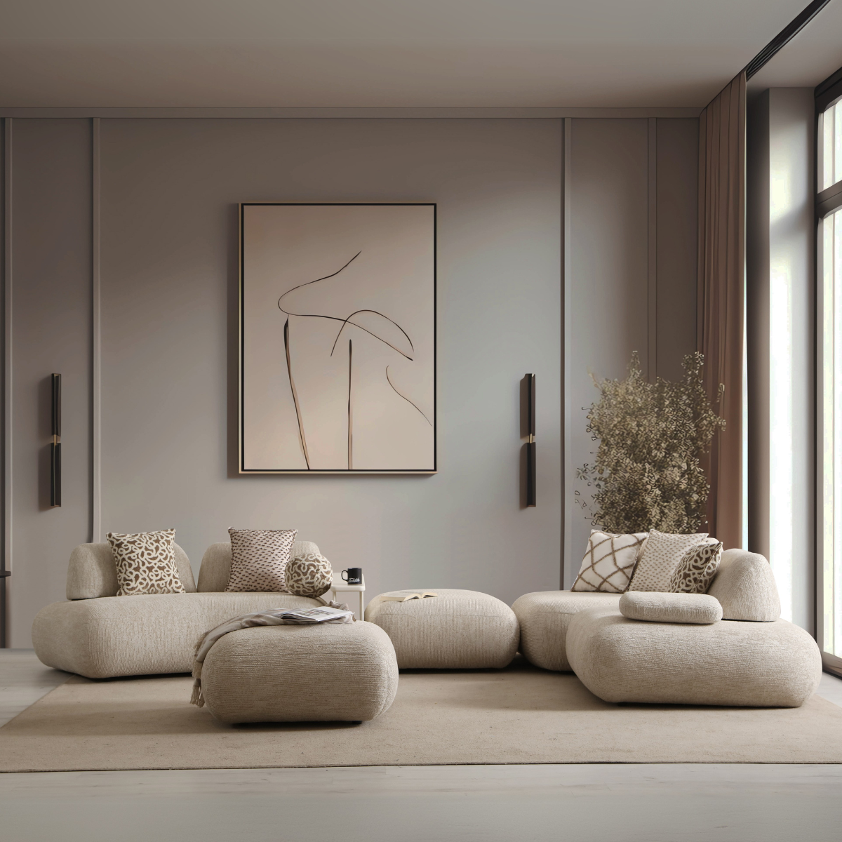 Modular Bouclé Sofa and Corner Sofa Range, Nora