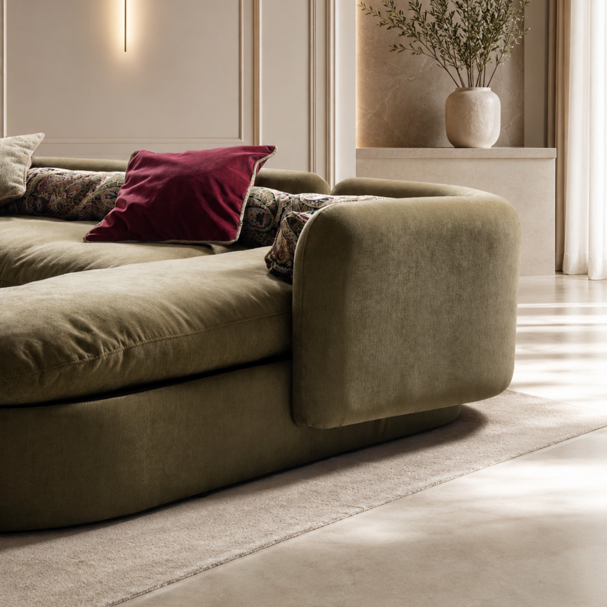 Modular Corner Sofa Bellagio, Italian elegance in bouclé