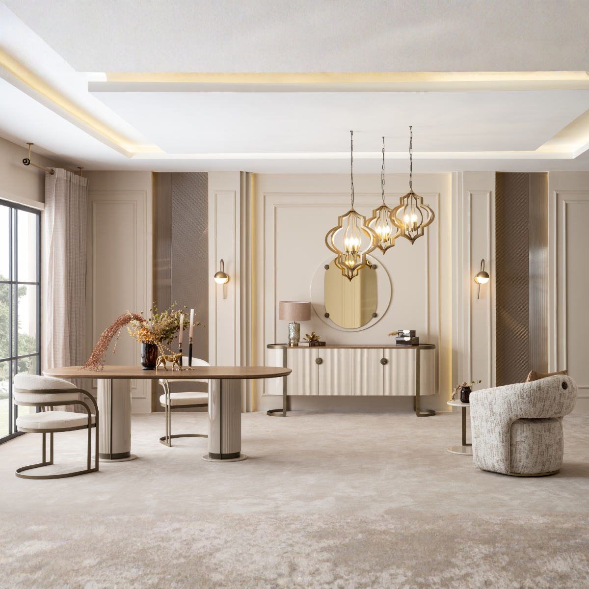 Luxury Dining Sideboard, Mocha