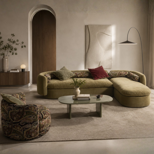Modular Corner Sofa Bellagio, Italian elegance in bouclé