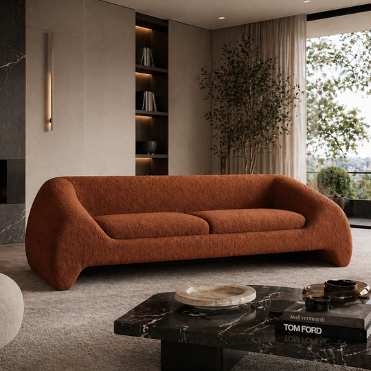 3-Seater Bouclé Sofa Reguma