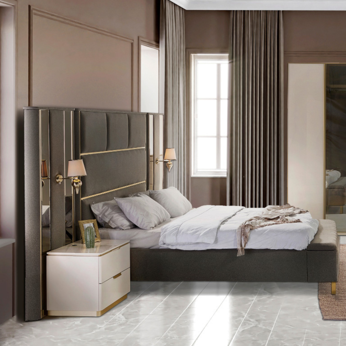 Luxury Upholstered Bed, Boston