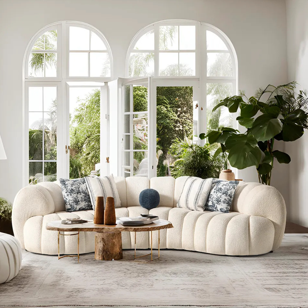4-Seater Bouclé Sofa, Alegria