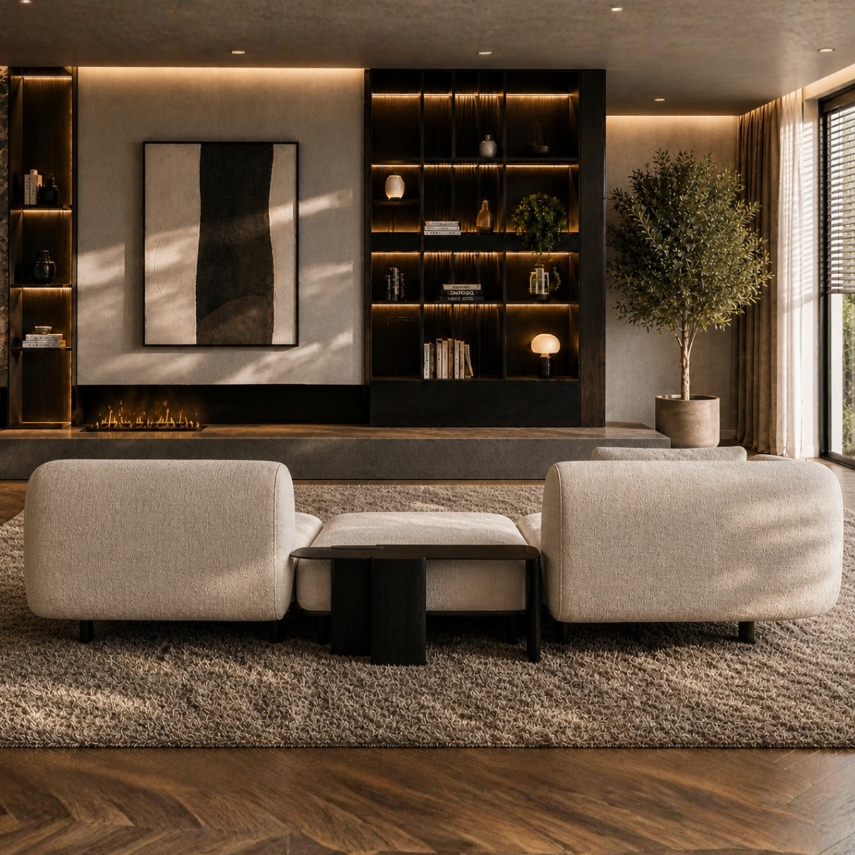 Modular Bouclé Corner Sofa Galla, modern design for the living room