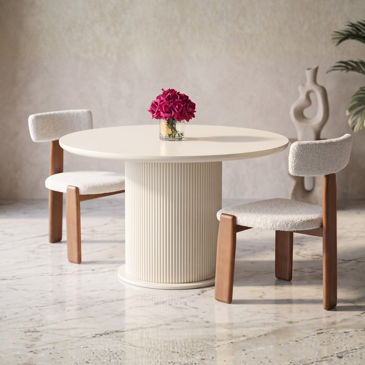 Round Premium MDF Dining Table, code 098