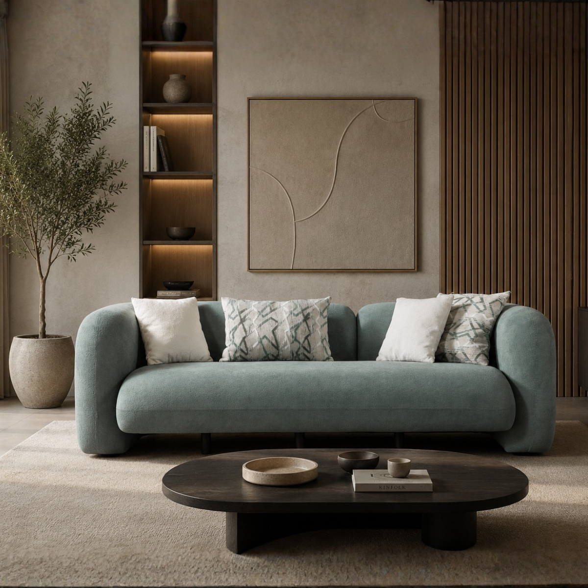 Modern Bouclé Sofa, Luna