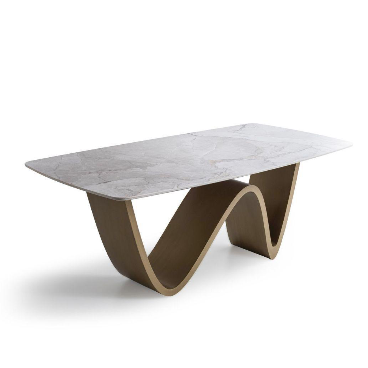 Dining Table Wien, sculptural design and ceramic top