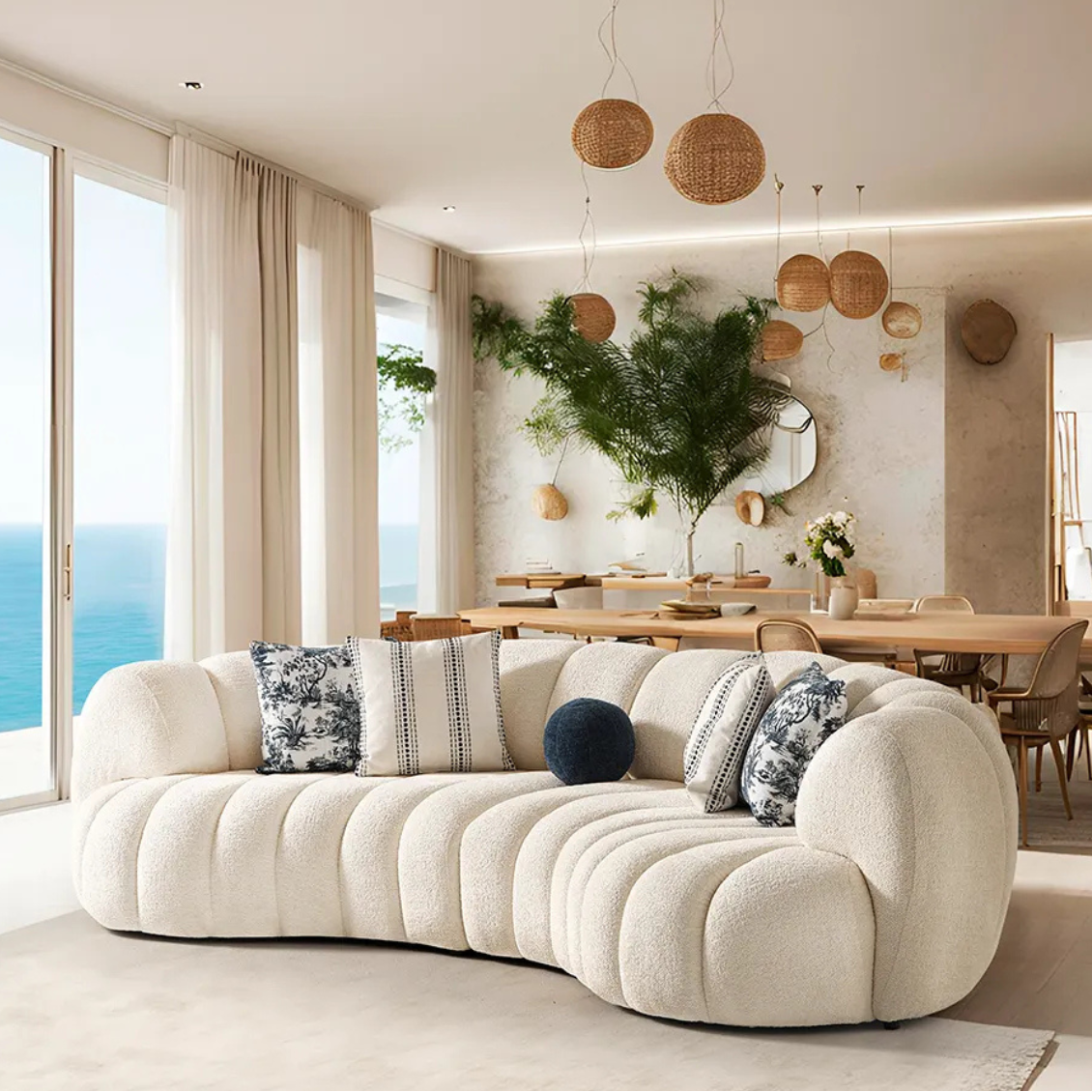 4-Seater Bouclé Sofa, Alegria