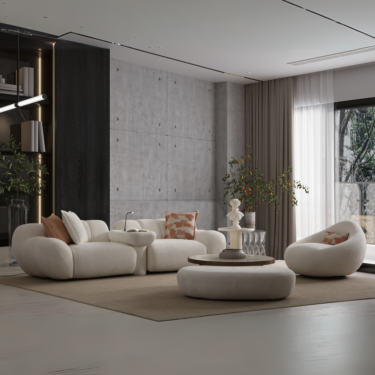 Modern Bouclé Sofa, Molivo