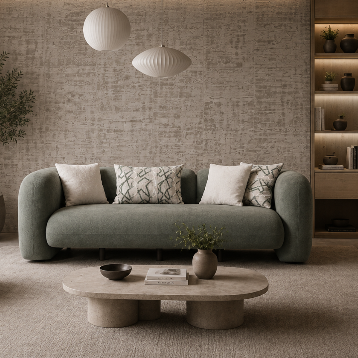 Modern Bouclé Sofa, Luna