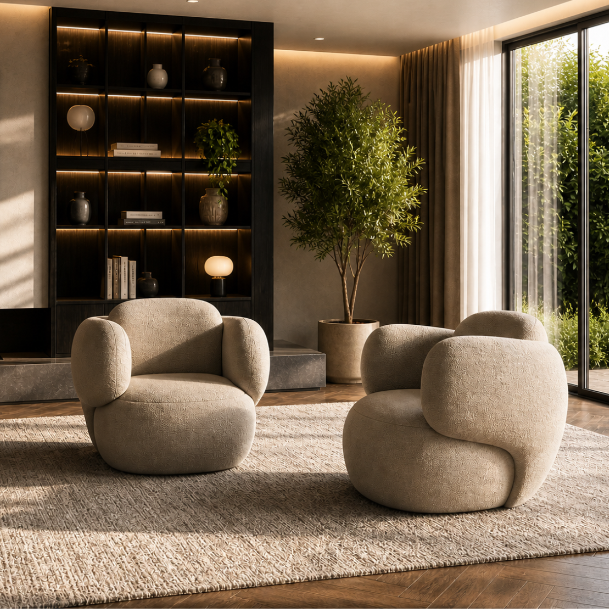 Modular Bouclé Corner Sofa Galla, modern design for the living room