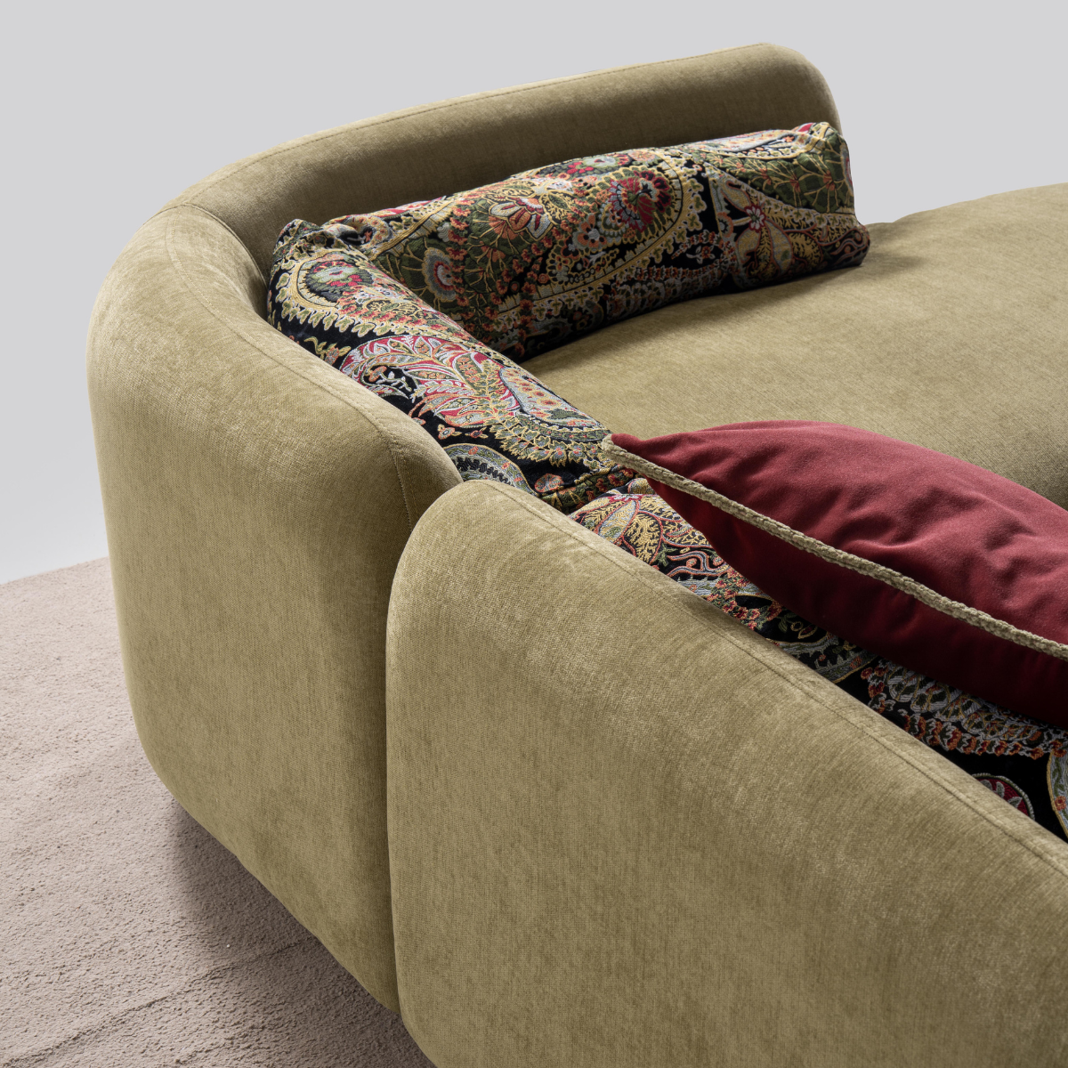 Modular Corner Sofa Bellagio, Italian elegance in bouclé