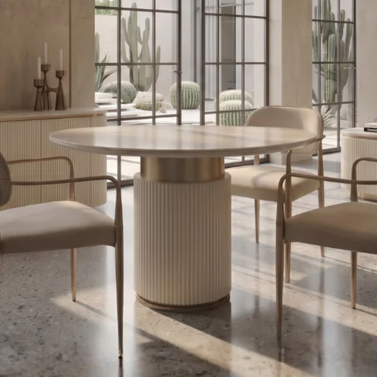 Round Dining Table, Kara Ceramic