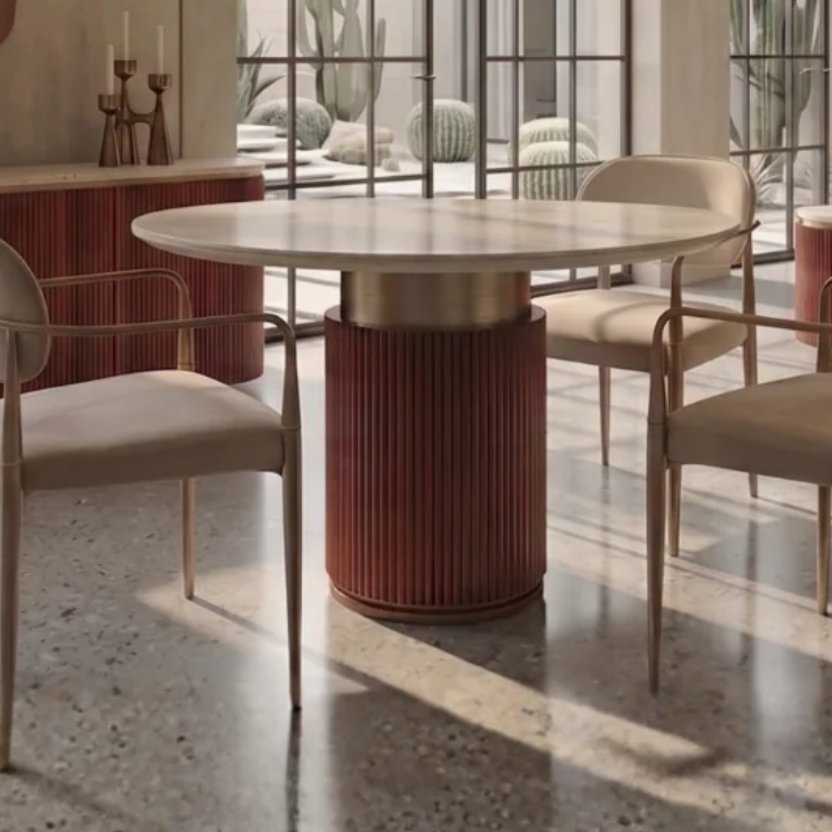 Round Dining Table, Kara Ceramic