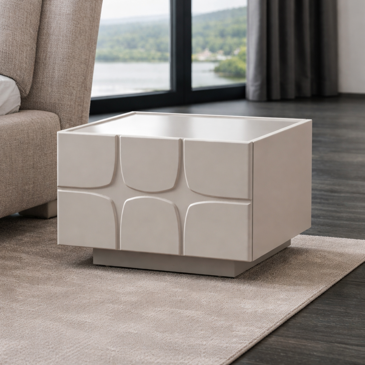 Upholstered Bouclé Bed Lorin, modern bed with elegant design and premium comfort