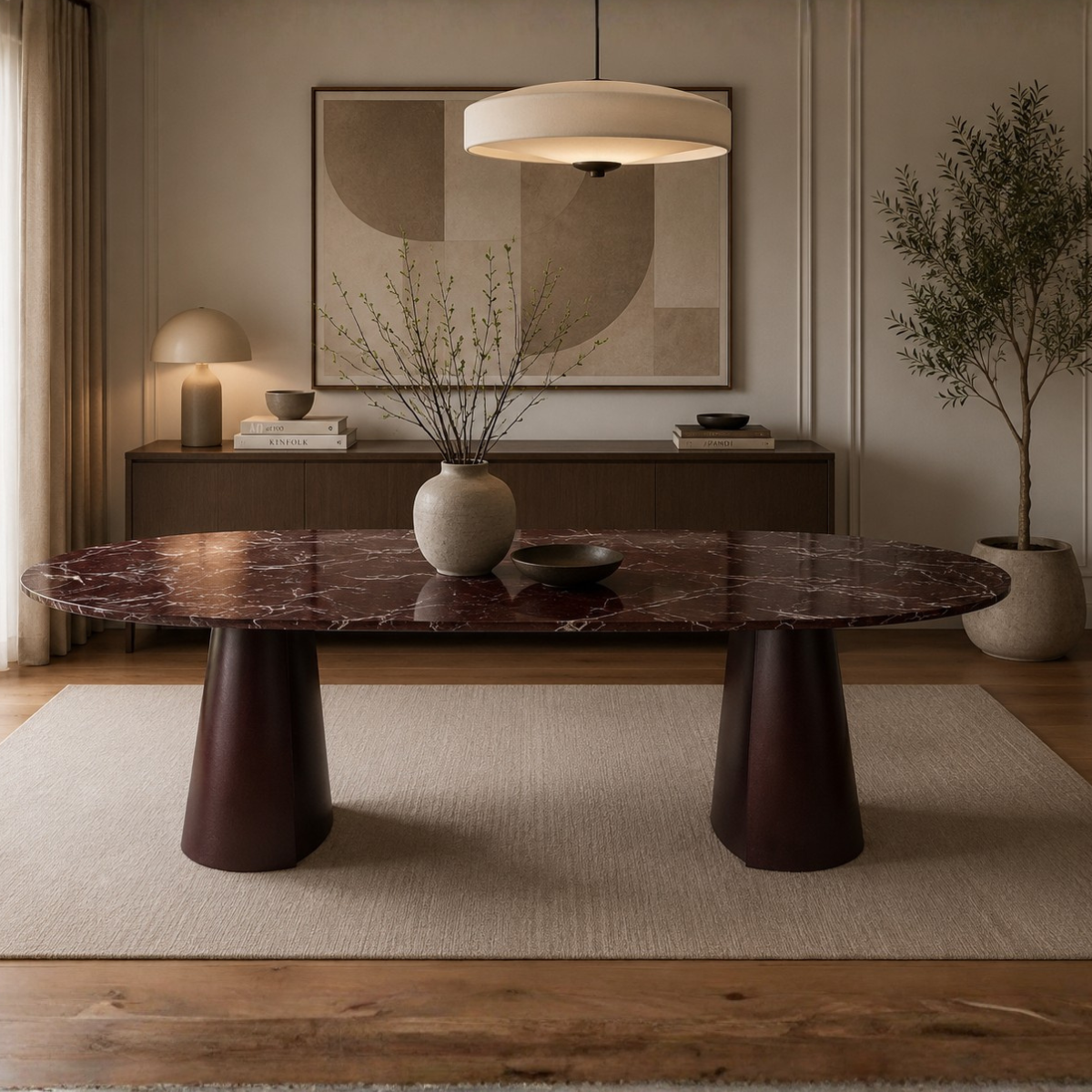 Dining Table Lusso 200x100 cm, Ceramic or Marble Top