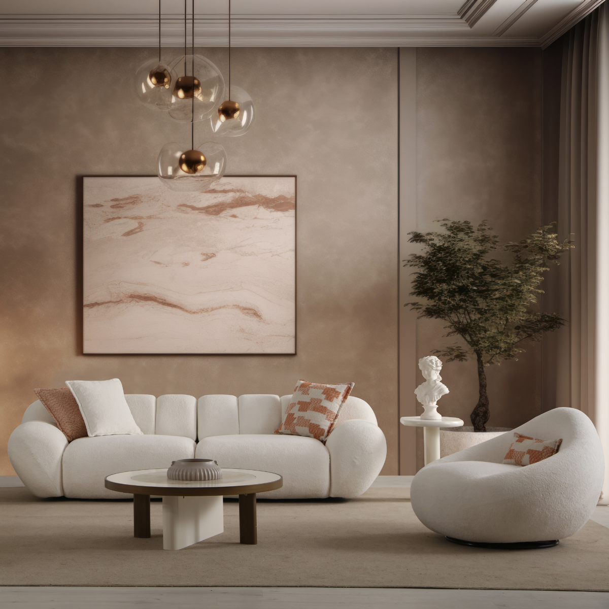 Modern Bouclé Sofa, Molivo