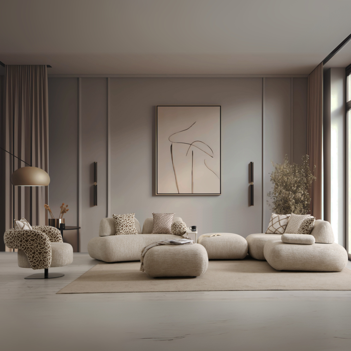 Modular Bouclé Sofa and Corner Sofa Range, Nora