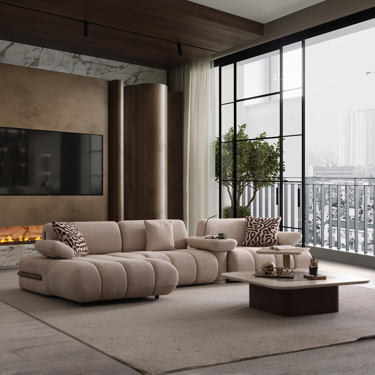 Modular Bouclé Sofas and Corner Sofas, Etra