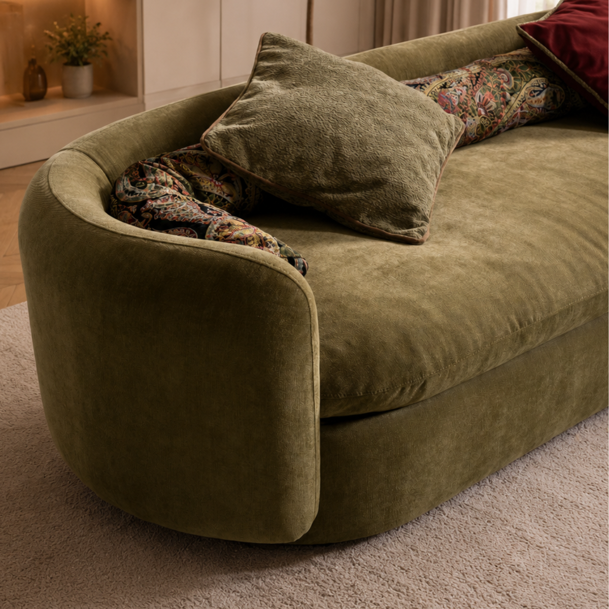 Modular Corner Sofa Bellagio, Italian elegance in bouclé