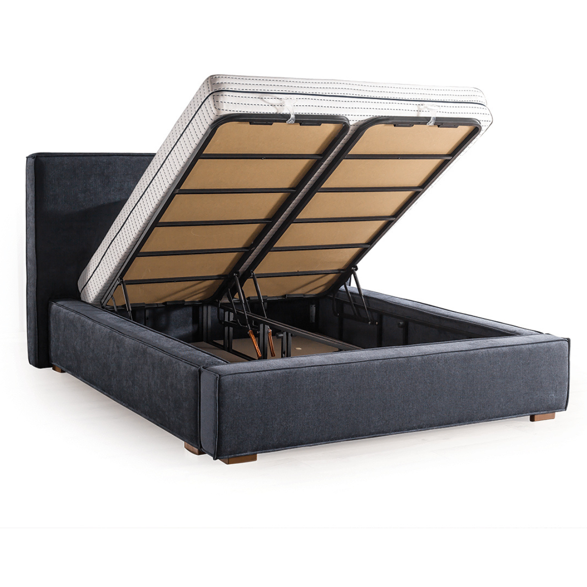 Luxury Upholstered Bed with Storage, Omega
