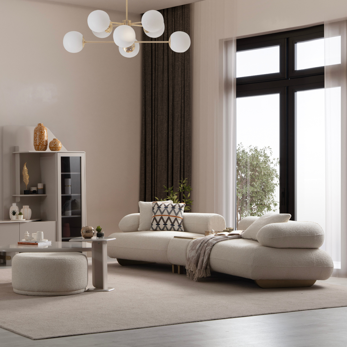 Bouclé Sofa, Glamour