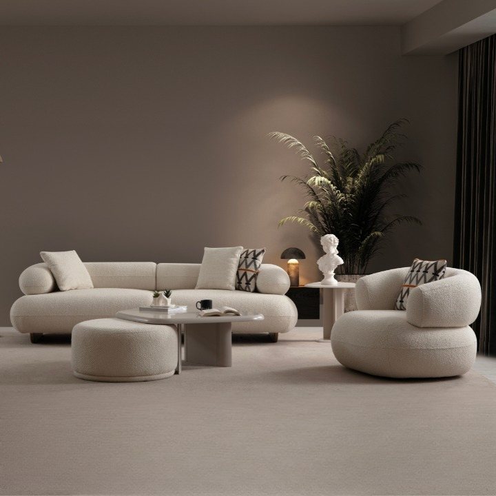 Bouclé Sofa, Glamour