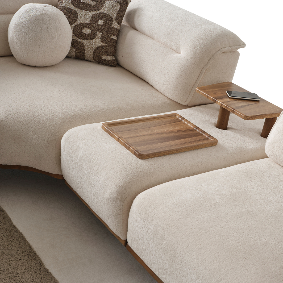 Modular Bouclé Corner Sofa, Safir
