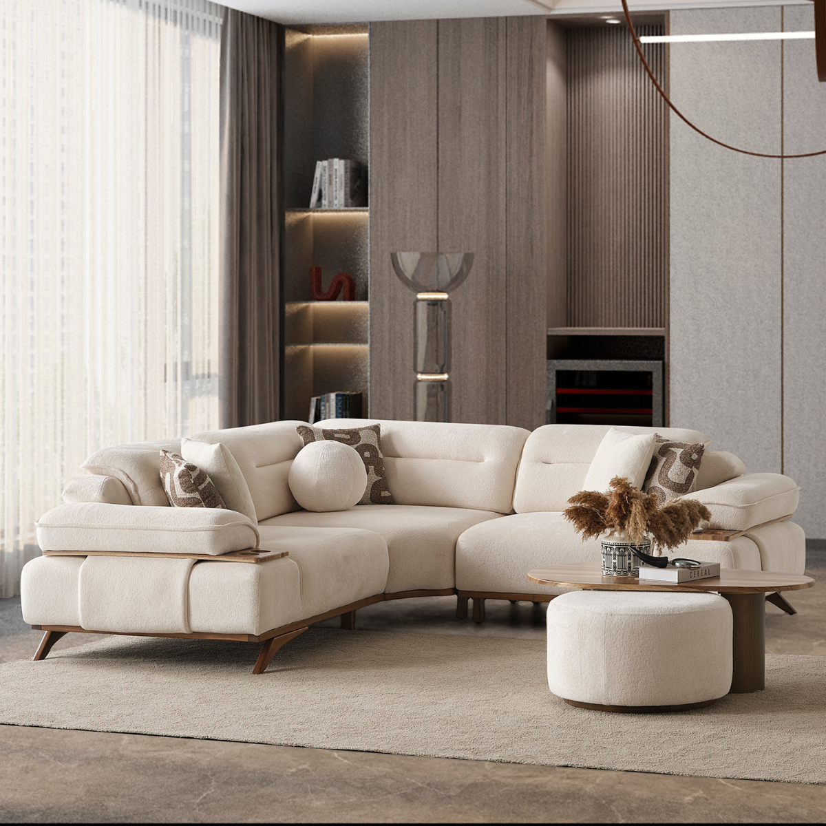 Modular Bouclé Corner Sofa, Safir