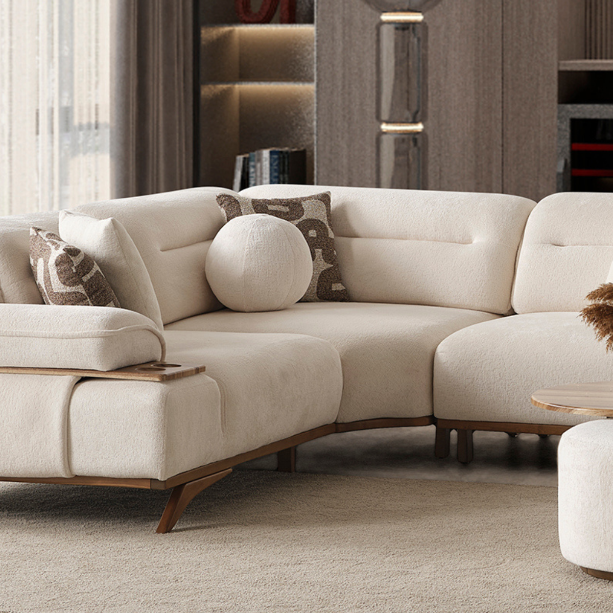 Modular Bouclé Corner Sofa, Safir