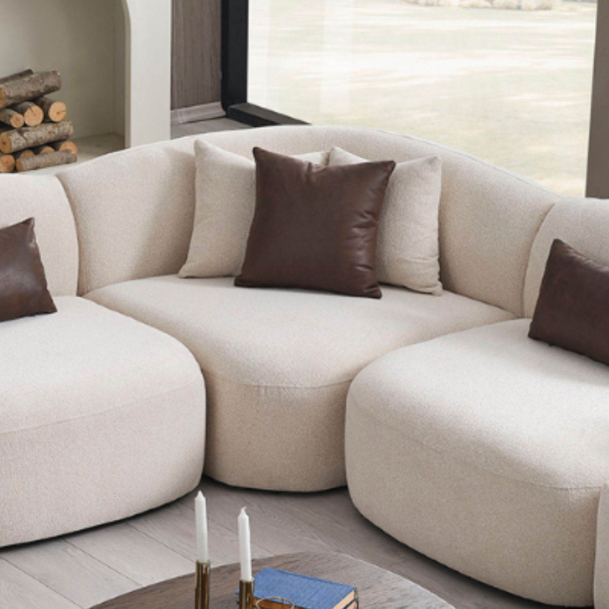 Modular Bouclé Corner Sofa, Sidney