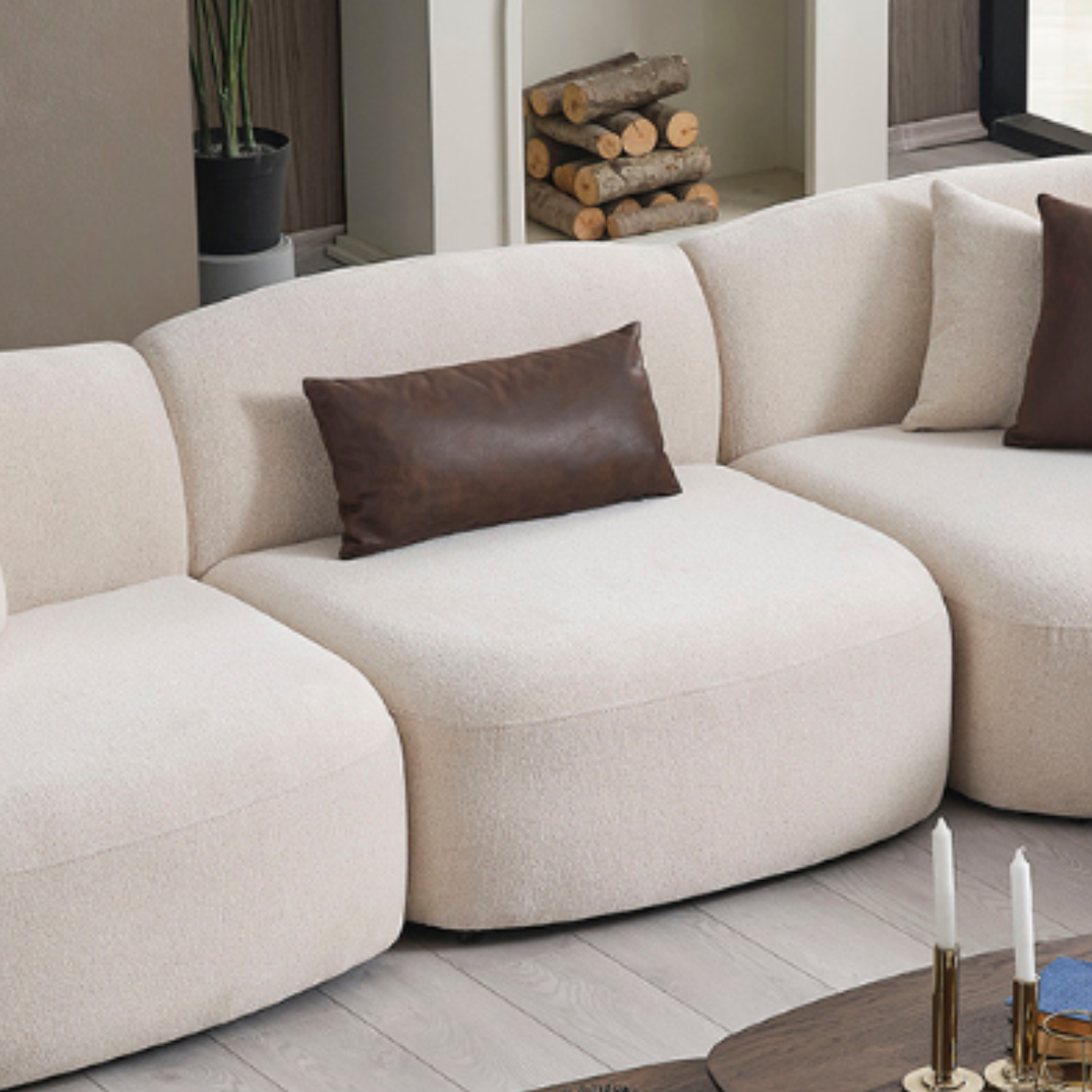 Modular Bouclé Corner Sofa, Sidney