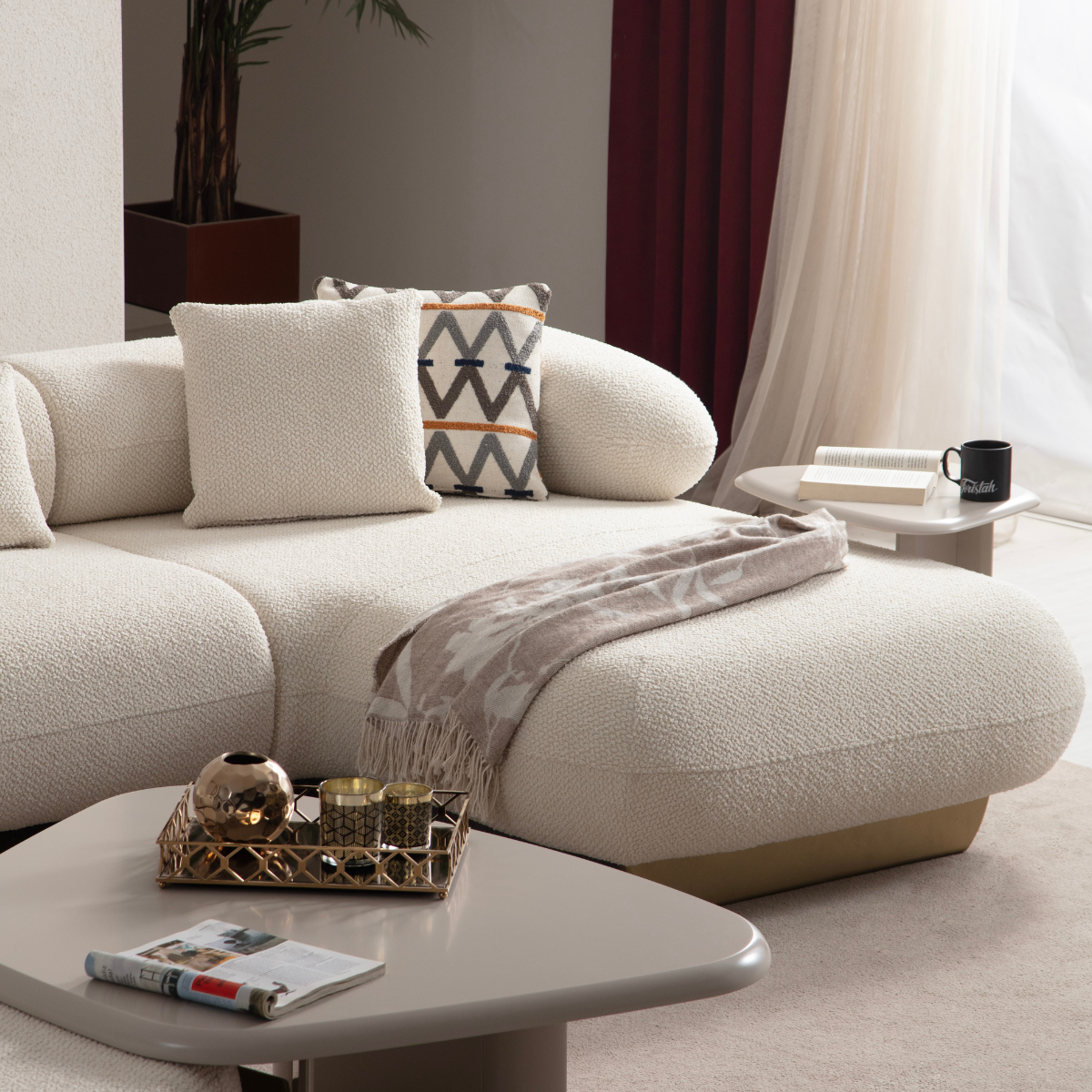 Modular Bouclé Sofas and Corner Sofas, Glamour