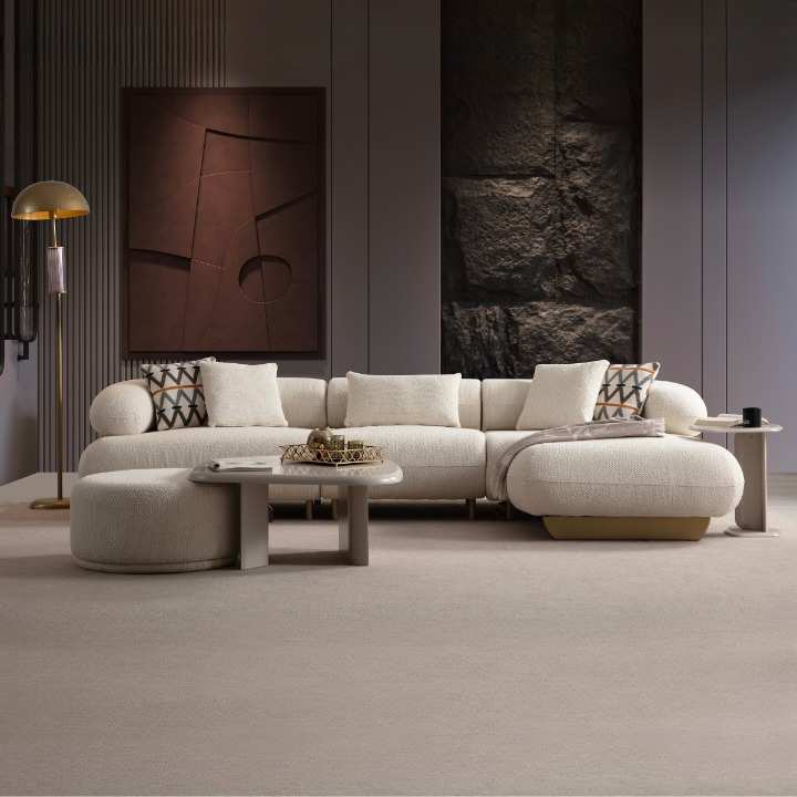 Modular Bouclé Sofas and Corner Sofas, Glamour