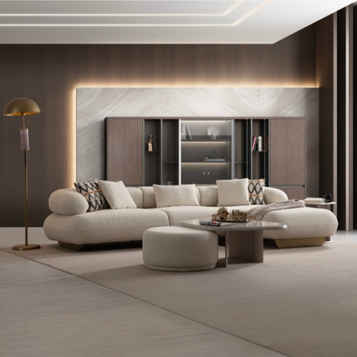 Modular Bouclé Sofas and Corner Sofas, Glamour