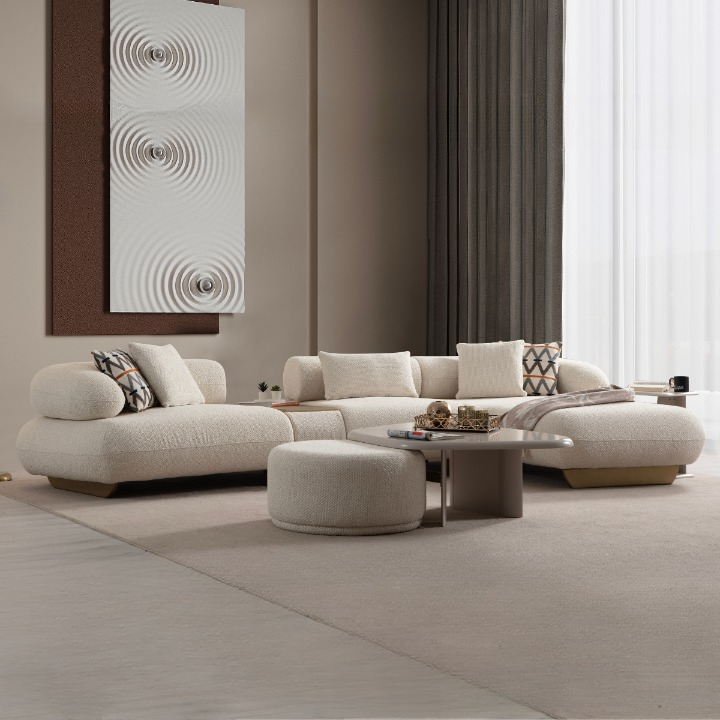 Modular Bouclé Sofas and Corner Sofas, Glamour