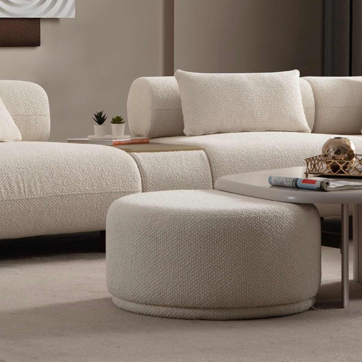 Modular Bouclé Sofas and Corner Sofas, Glamour