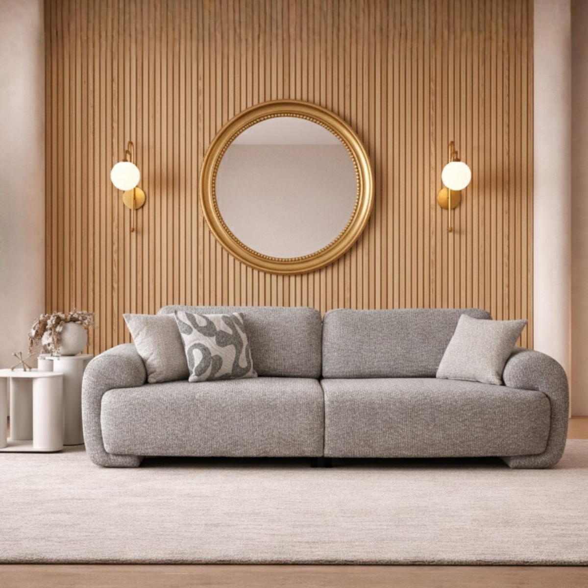 3-Seater Bouclé Sofa, Ottawa