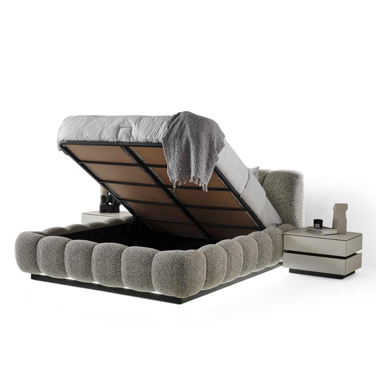 Upholstered Bouclé Bed, Ashley