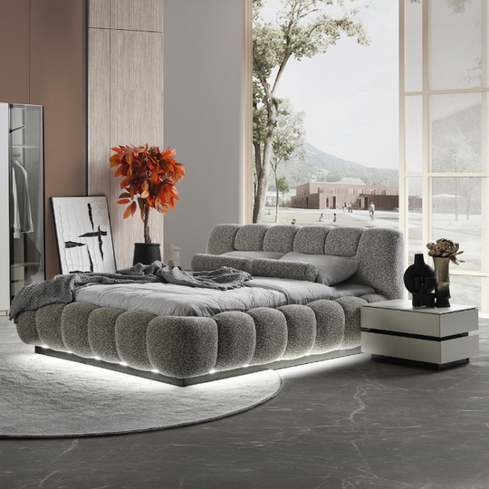 Upholstered Bouclé Bed, Ashley