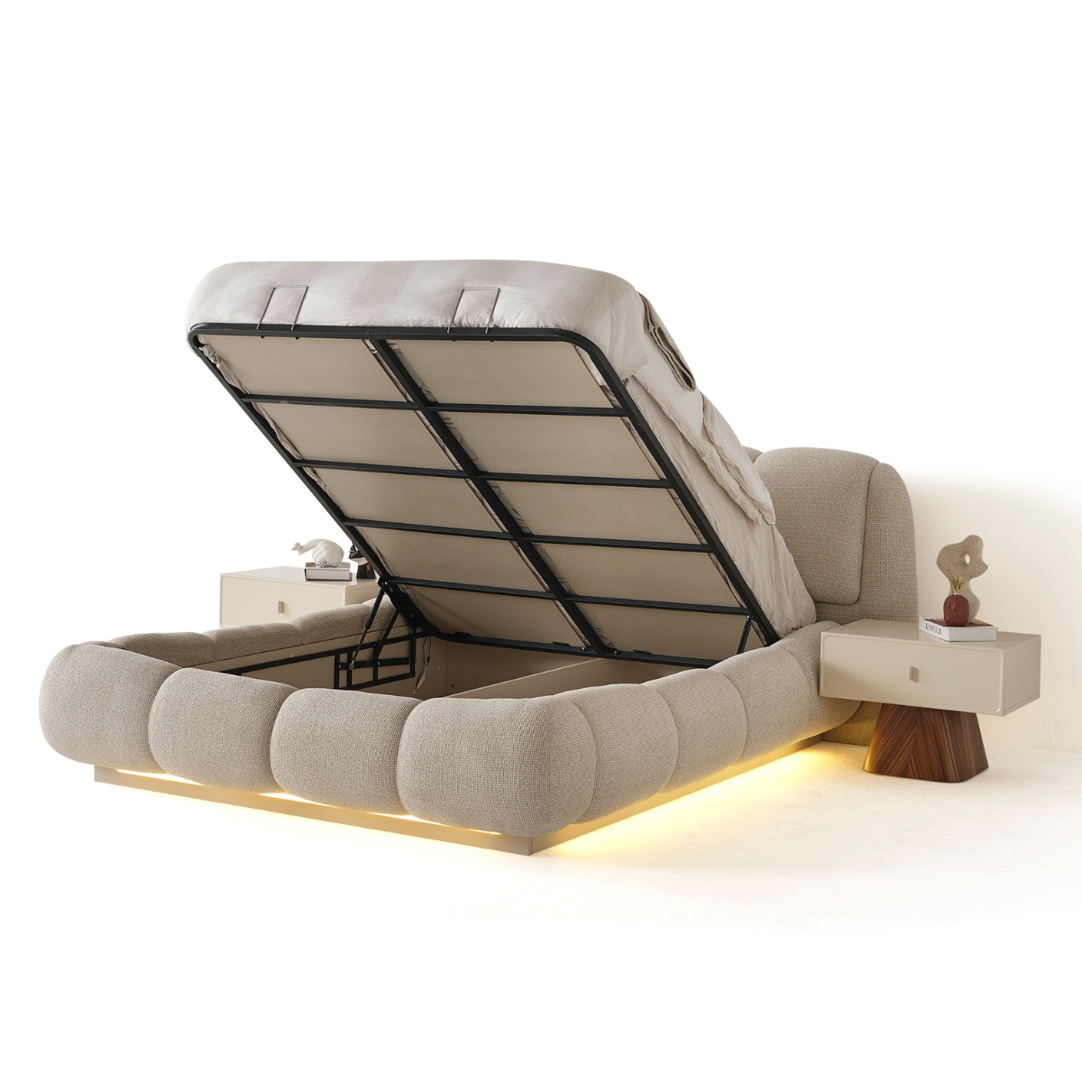 Modern Upholstered Bed, Crown