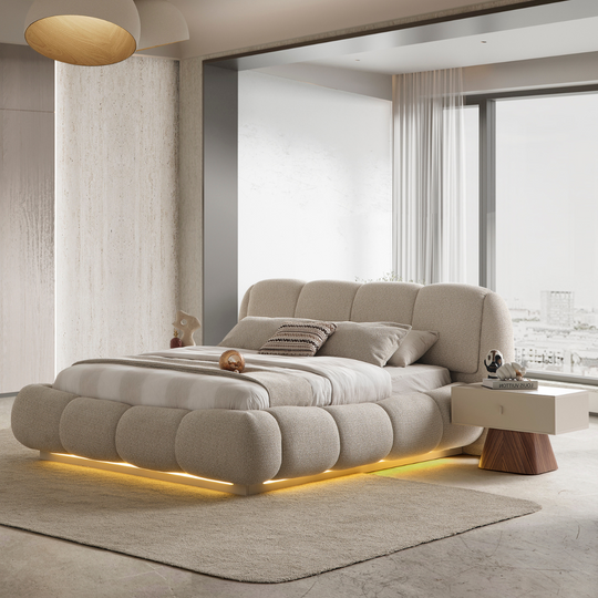 Modern Upholstered Bed, Crown