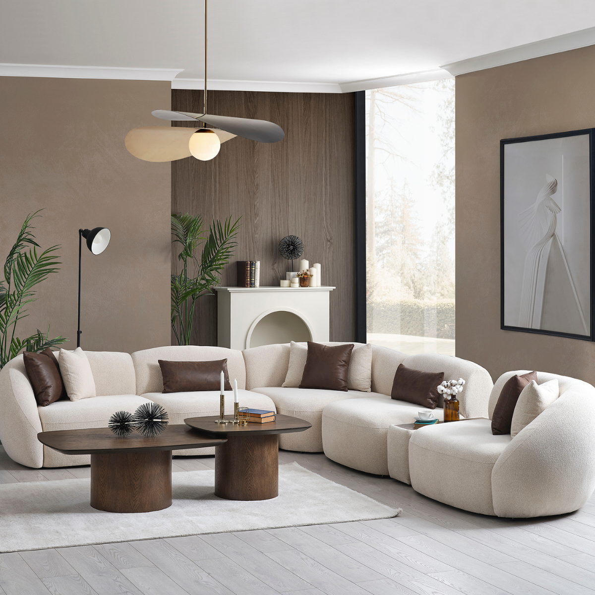 Modular Bouclé Corner Sofa, Sidney