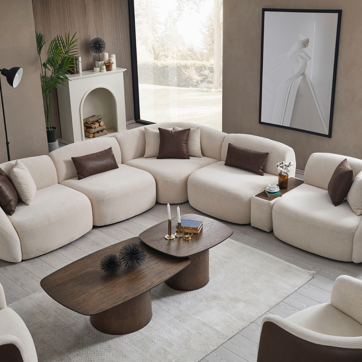 Modular Bouclé Corner Sofa, Sidney