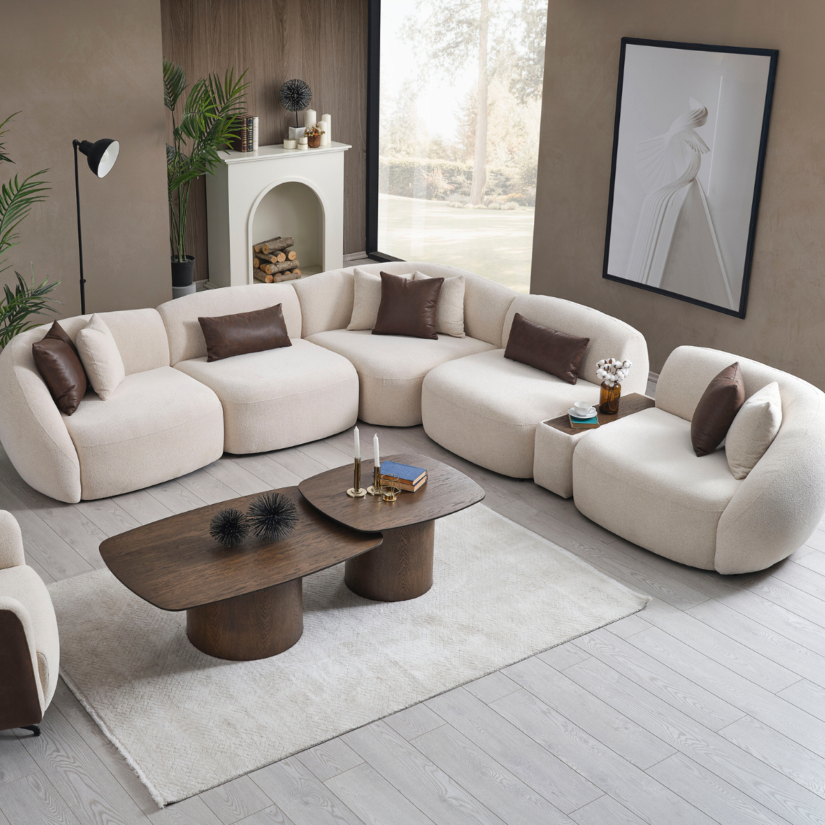 Modular Bouclé Corner Sofa, Sidney