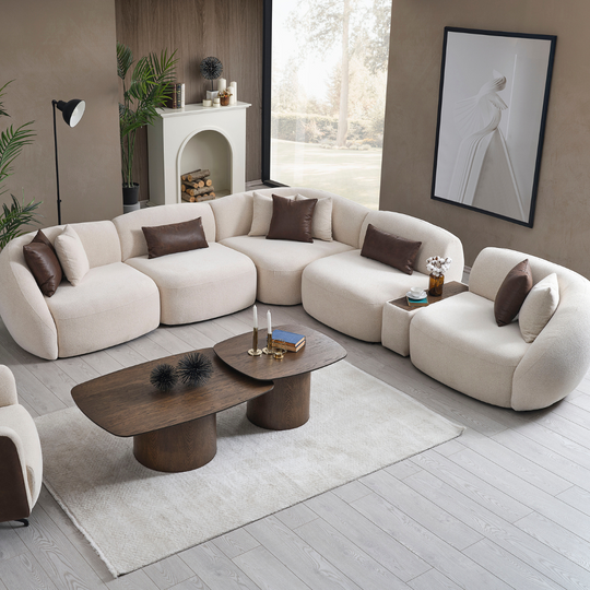 Modular Bouclé Corner Sofa, Sidney