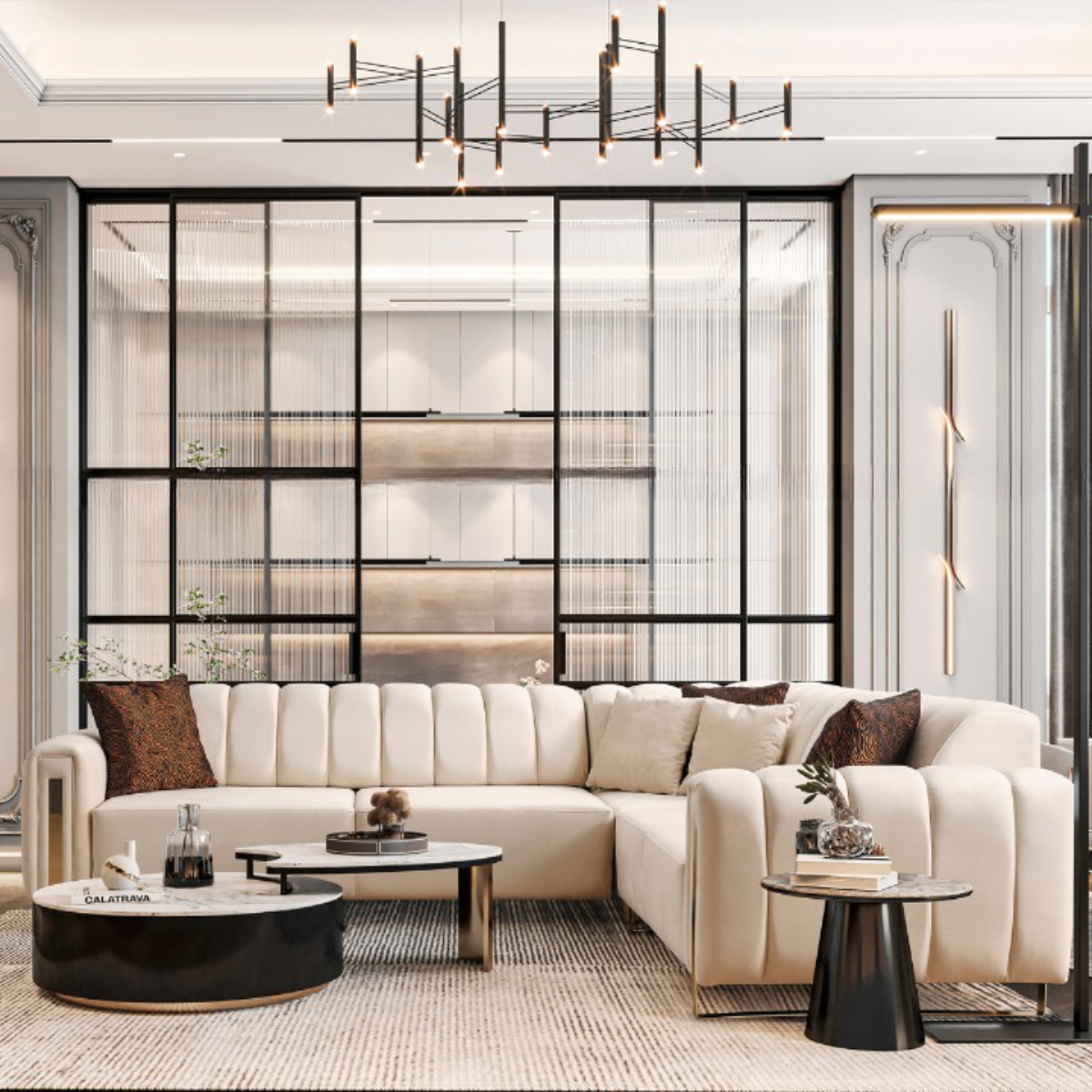 Luxury Corner Sofa with Recliner, Asel