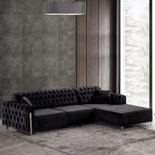 Luxury Corner Sofa with Chaise Longue and Recliner, Asel