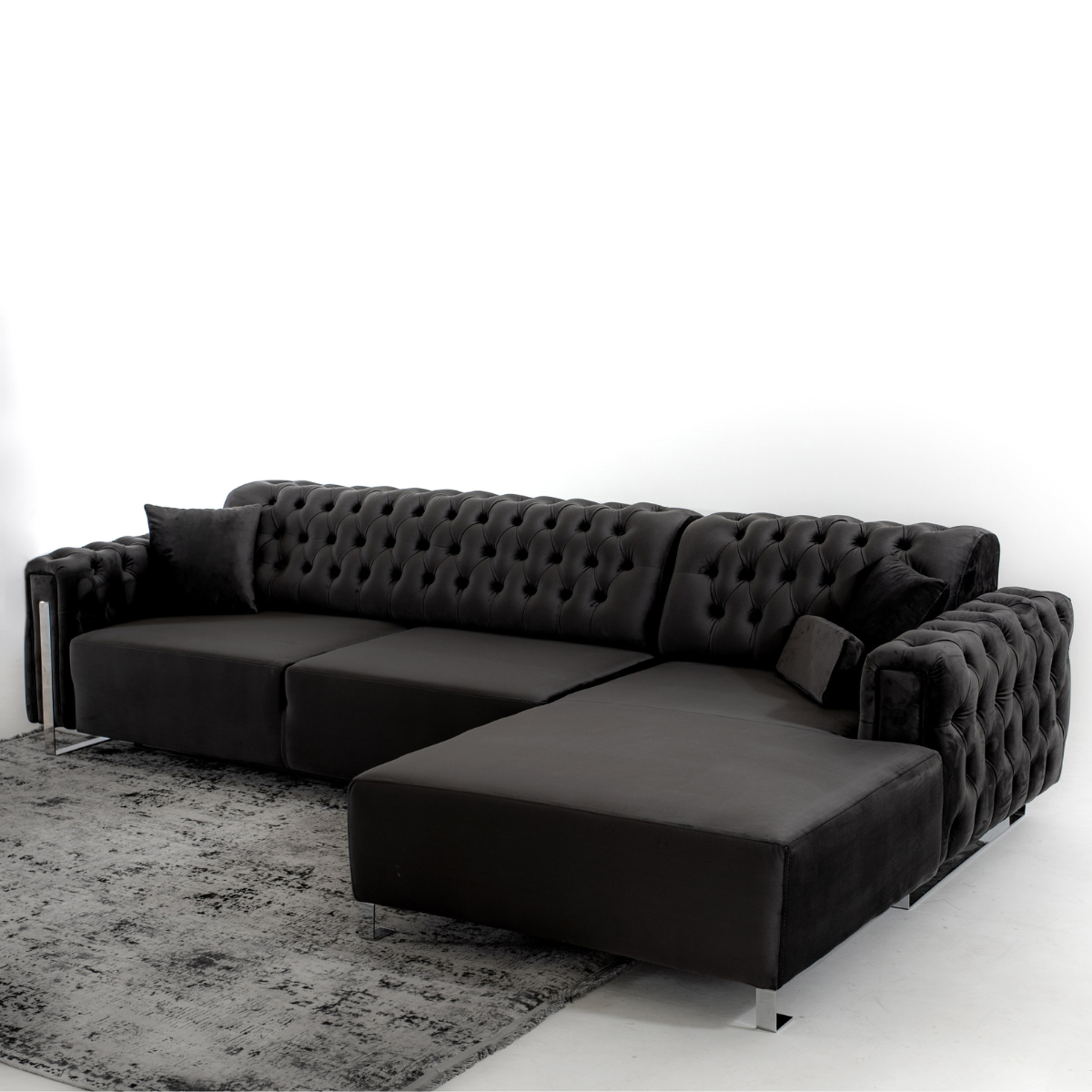 Luxury Corner Sofa with Chaise Longue and Recliner, Asel