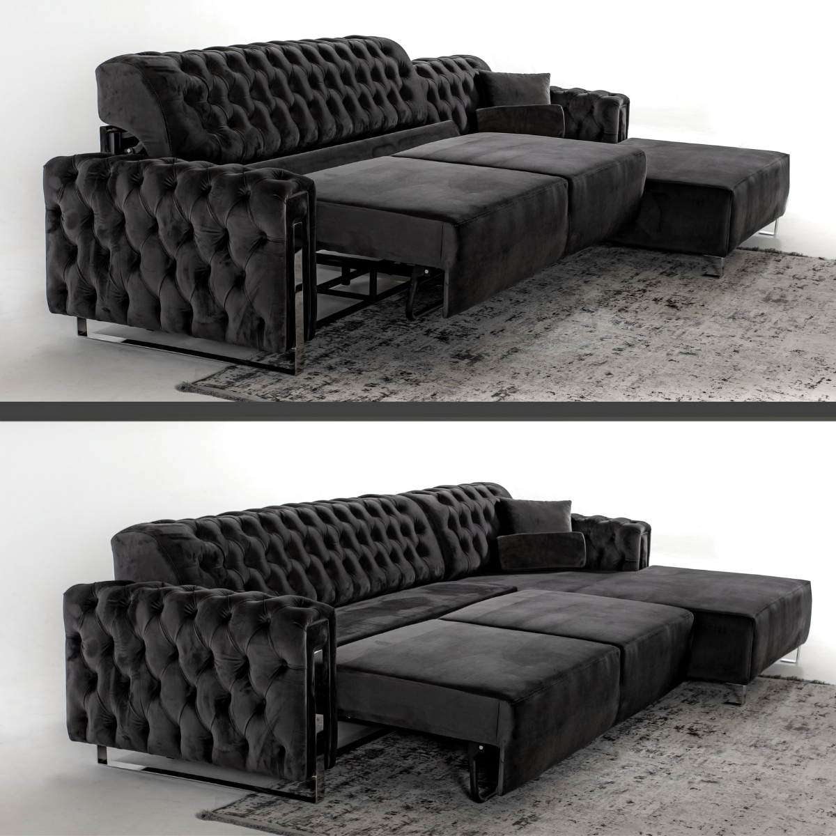 Luxury Corner Sofa with Chaise Longue and Recliner, Asel